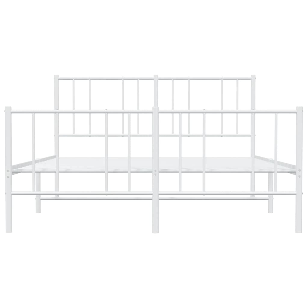 Giroletto con Testiera e Pediera Metallo Bianco 140x190 cm