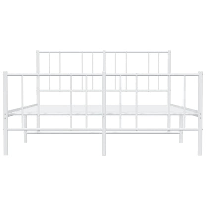 Giroletto con Testiera e Pediera Metallo Bianco 140x190 cm