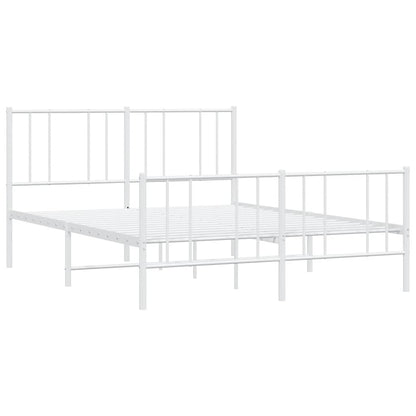 Giroletto con Testiera e Pediera Metallo Bianco 140x200 cm | homemem39