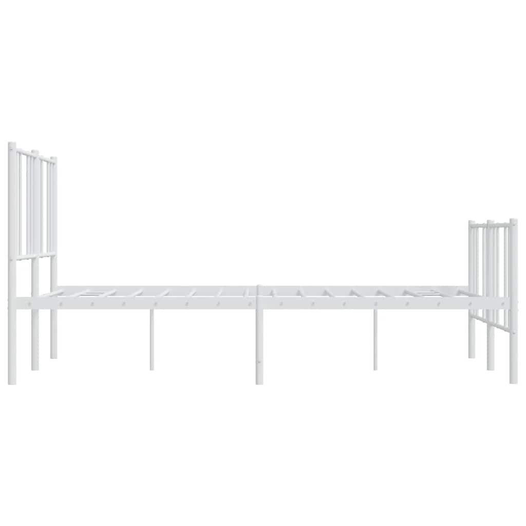 Giroletto con Testiera e Pediera Metallo Bianco 140x200 cm | homemem39