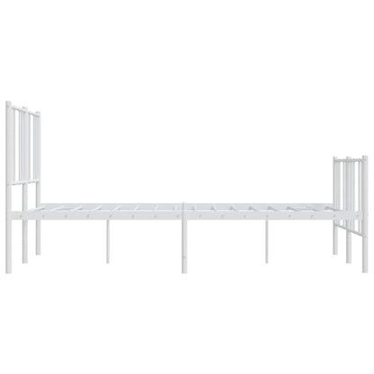 Giroletto con Testiera e Pediera Metallo Bianco 140x200 cm | homemem39