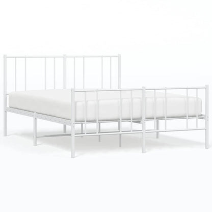 Giroletto con Testiera e Pediera Metallo Bianco 150x200 cm | homemem39