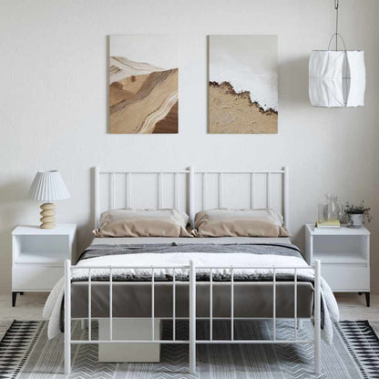 Giroletto con Testiera e Pediera Metallo Bianco 150x200 cm | homemem39