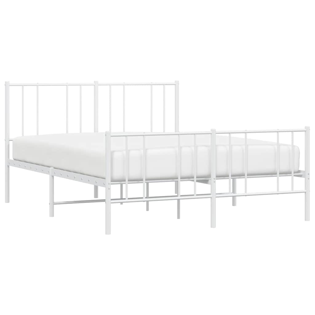 Giroletto con Testiera e Pediera Metallo Bianco 150x200 cm | homemem39