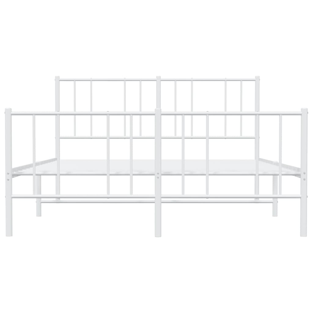 Giroletto con Testiera e Pediera Metallo Bianco 150x200 cm | homemem39