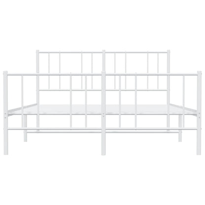 Giroletto con Testiera e Pediera Metallo Bianco 150x200 cm | homemem39