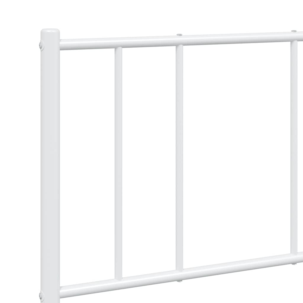 Giroletto con Testiera e Pediera Metallo Bianco 150x200 cm | homemem39