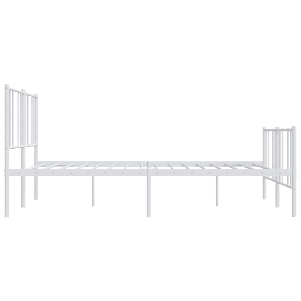 Giroletto con Testiera e Pediera Metallo Bianco 183x213 cm | homemem39