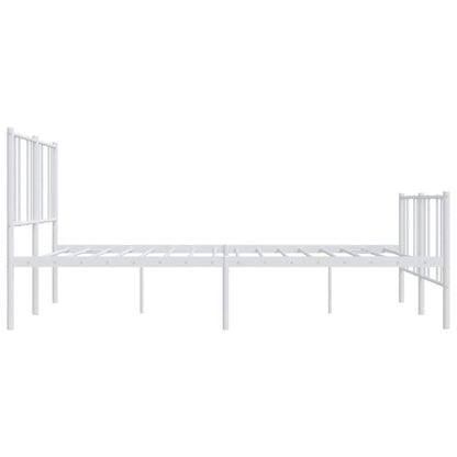 Giroletto con Testiera e Pediera Metallo Bianco 183x213 cm | homemem39