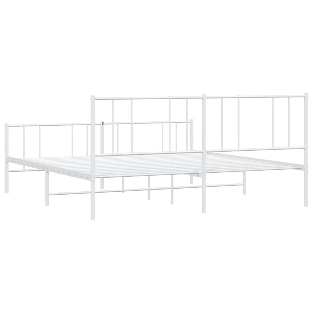 Giroletto con Testiera e Pediera Metallo Bianco 183x213 cm | homemem39