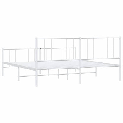 Giroletto con Testiera e Pediera Metallo Bianco 193x203 cm | homemem39