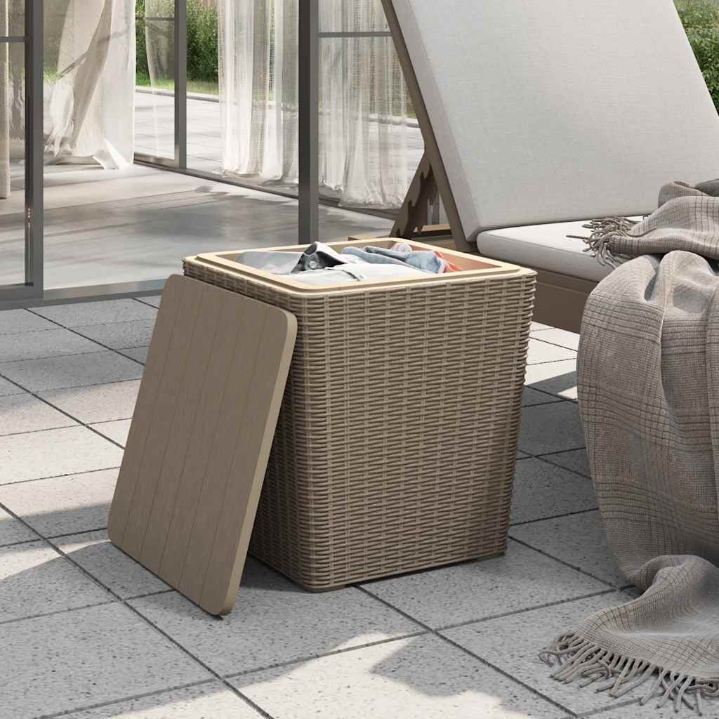 Tavolo da Giardino con Coperchio Polipropilene Marrone Chiaro | homemem39