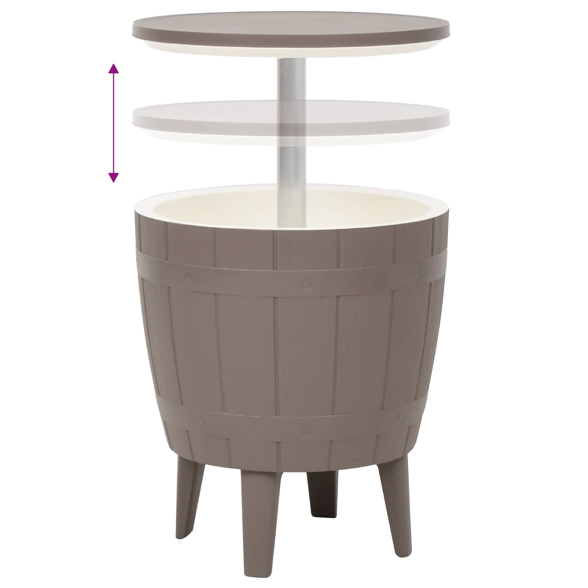 Tavolo Frigo 3 in 1 Polipropilene Marrone Chiaro