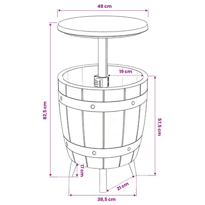 Tavolo Frigo 3 in 1 Polipropilene Marrone Chiaro