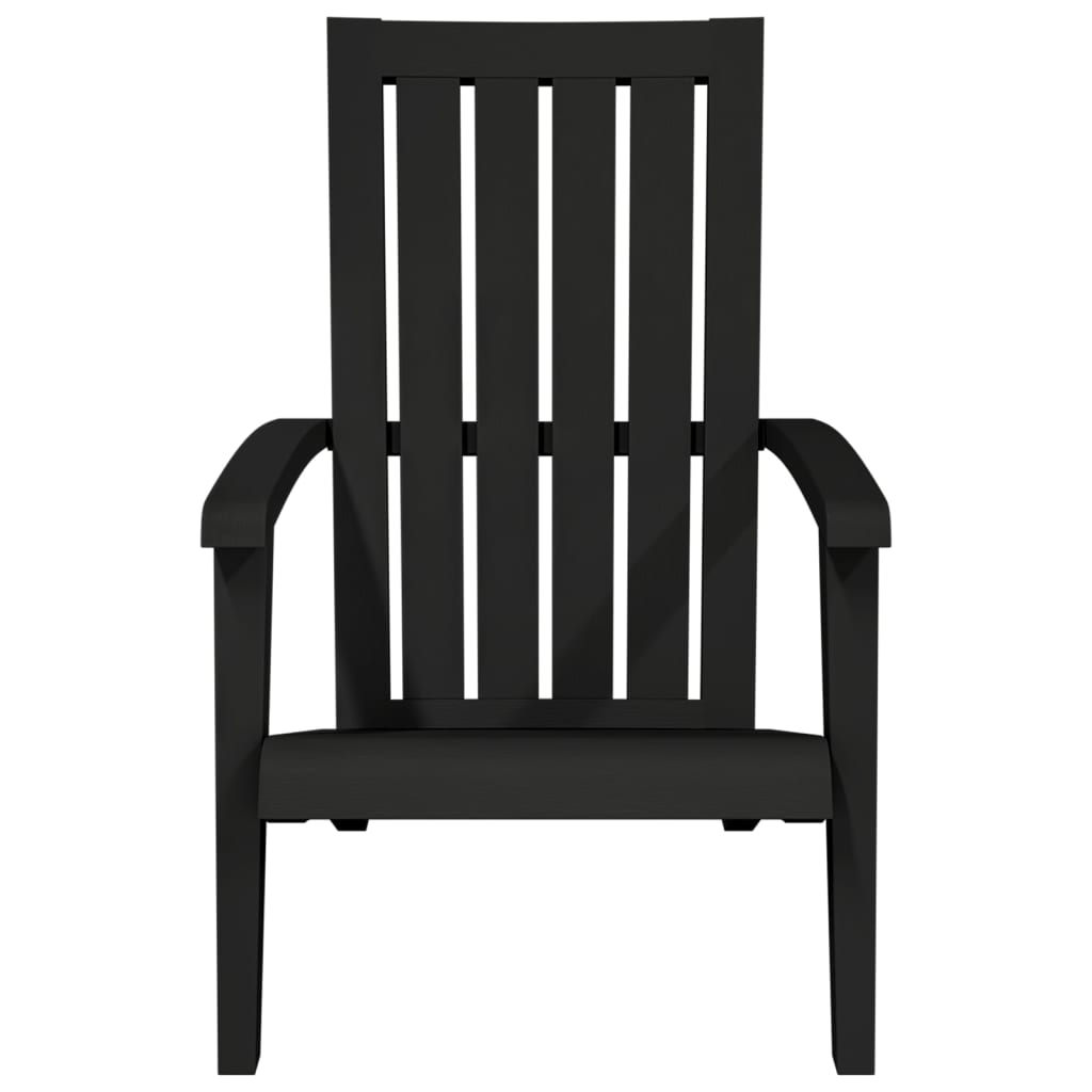 Sedia Adirondack da Giardino in Polipropilene Nero - homemem39