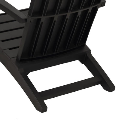 Sedia Adirondack da Giardino in Polipropilene Nero - homemem39