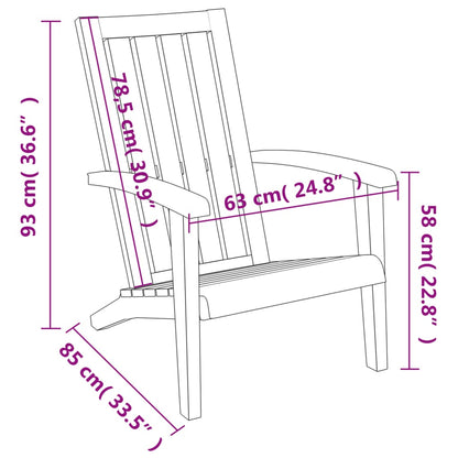 Sedia Adirondack da Giardino in Polipropilene Nero - homemem39