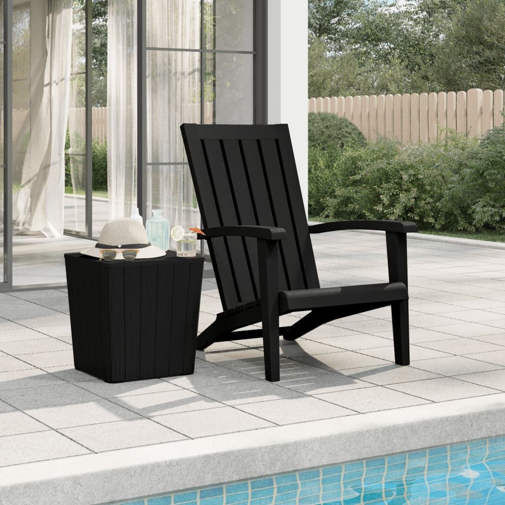Sedia Adirondack da Giardino in Polipropilene Nero - homemem39