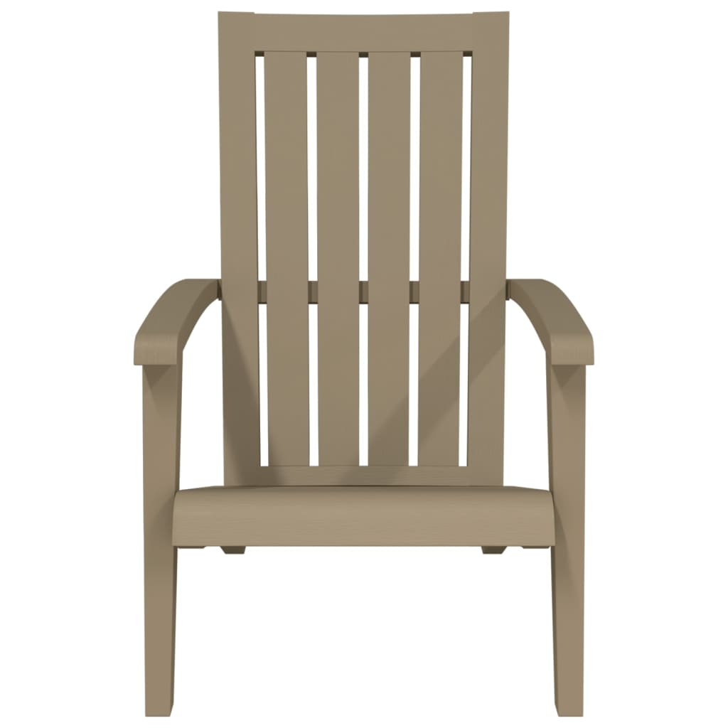Sedia Adirondack da Giardino in Polipropilene Marrone Chiaro - homemem39