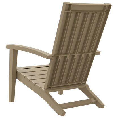 Sedia Adirondack da Giardino in Polipropilene Marrone Chiaro - homemem39