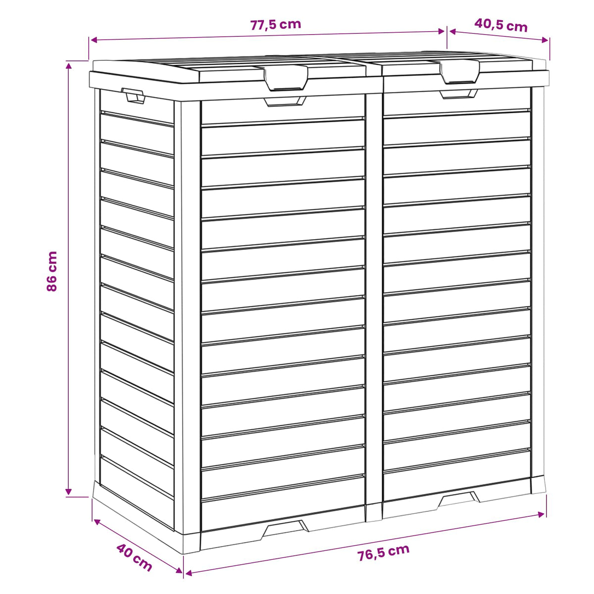 Cestino Rifiuti Esterno Marrone Chiaro 78x41x86cm Polipropilene
