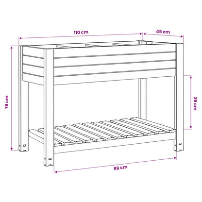 Fioriera Rialzata da Giardino Bianca 110x45x79 cm Polipropilene