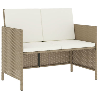 Set da Pranzo da Giardino 6 pz con Cuscini Beige in Polyrattan