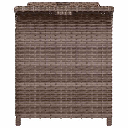 Panca da Giardino con Cuscino Marrone 116x46x57cm in Polyrattan - homemem39
