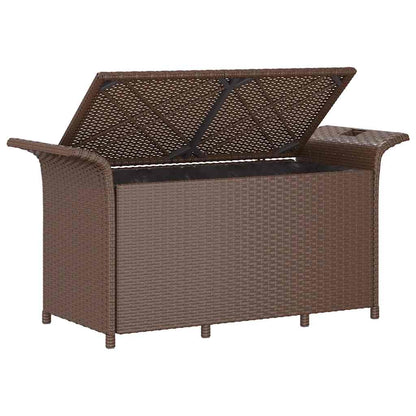Panca da Giardino con Cuscino Marrone 116x46x57cm in Polyrattan | homemem39