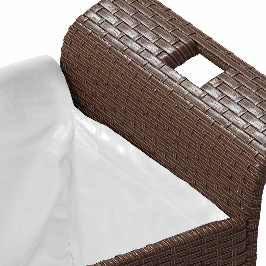 Panca da Giardino con Cuscino Marrone 116x46x57cm in Polyrattan | homemem39