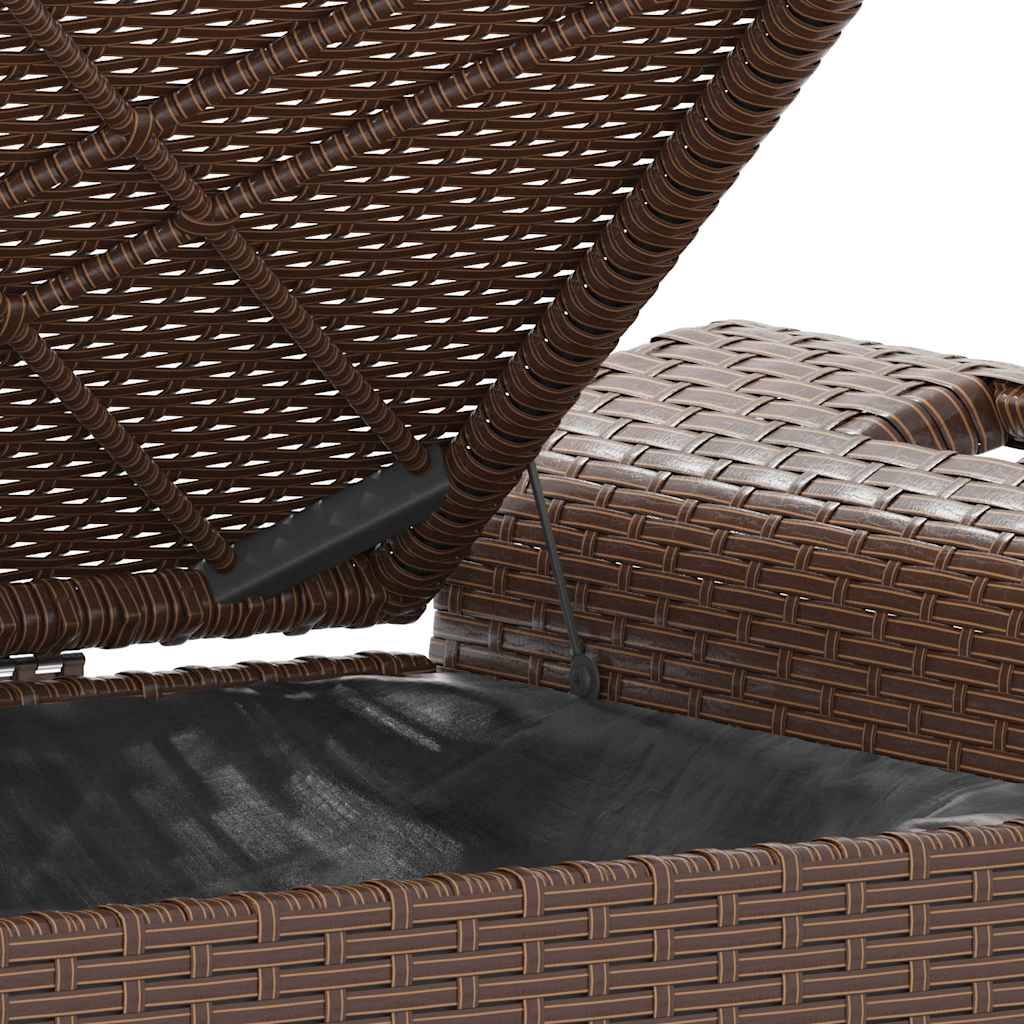 Panca da Giardino con Cuscino Marrone 116x46x57cm in Polyrattan | homemem39
