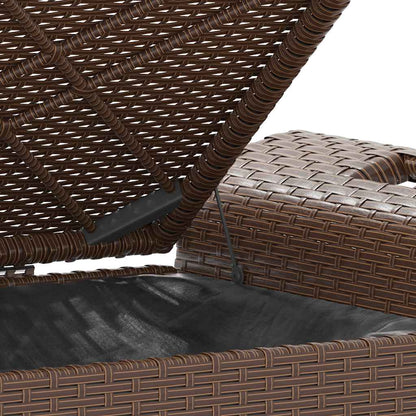 Panca da Giardino con Cuscino Marrone 116x46x57cm in Polyrattan | homemem39