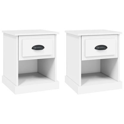 Comodini 2 pz Bianchi 39x39x47,5 cm in Legno Multistrato