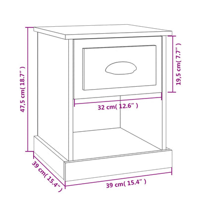 Comodini 2 pz Bianchi 39x39x47,5 cm in Legno Multistrato