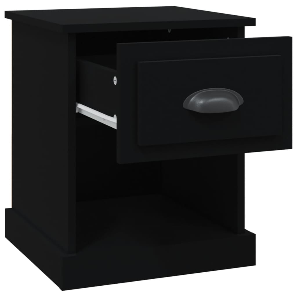 Comodino Nero 39x39x47,5 cm in Legno Multistrato - homemem39