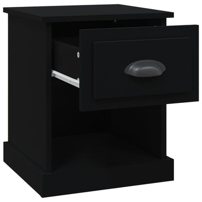 Comodino Nero 39x39x47,5 cm in Legno Multistrato - homemem39