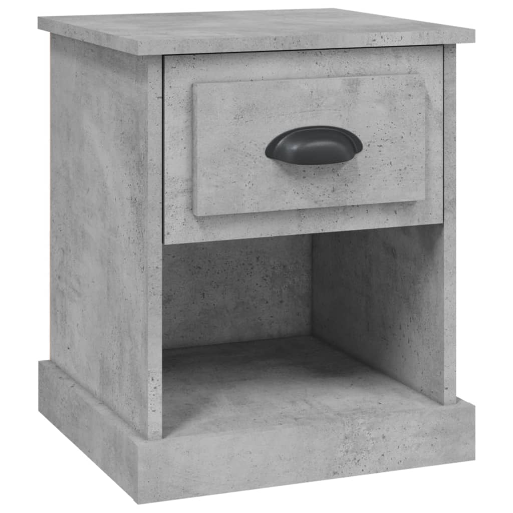 Comodino Grigio Cemento 39x39x47,5 cm in Legno Multistrato - homemem39