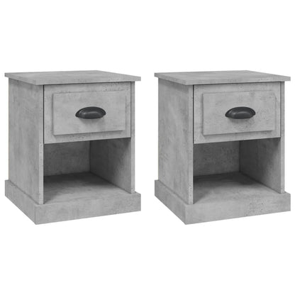 Comodini 2 pz Grigio Cemento 39x39x47,5 cm in Legno Multistrato - homemem39
