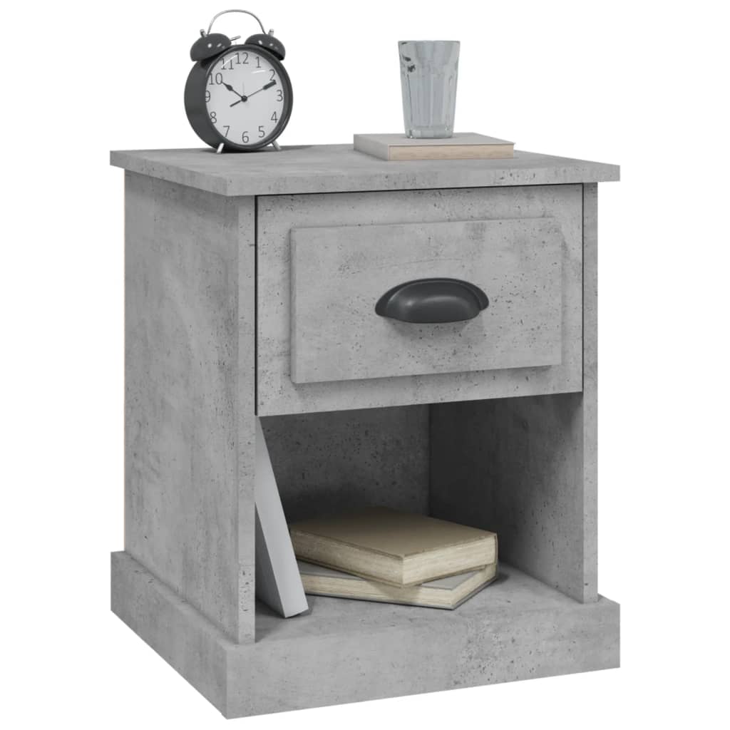Comodini 2 pz Grigio Cemento 39x39x47,5 cm in Legno Multistrato - homemem39