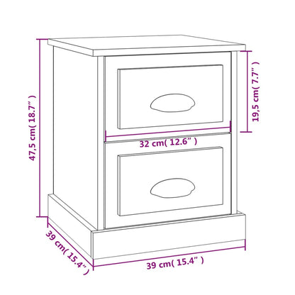 Comodino Bianco 39x39x47,5 cm in Legno Multistrato - homemem39