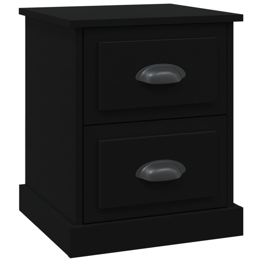 Comodino Nero 39x39x47,5 cm in Legno Multistrato - homemem39