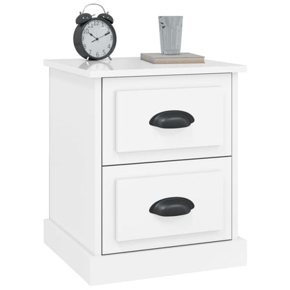 Comodini 2 pz Bianco Lucido 39x39x47,5 cm in Legno Multistrato - homemem39
