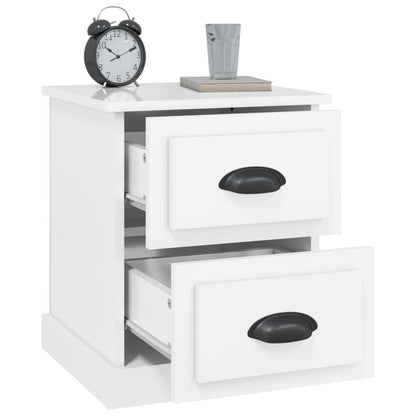 Comodini 2 pz Bianco Lucido 39x39x47,5 cm in Legno Multistrato - homemem39