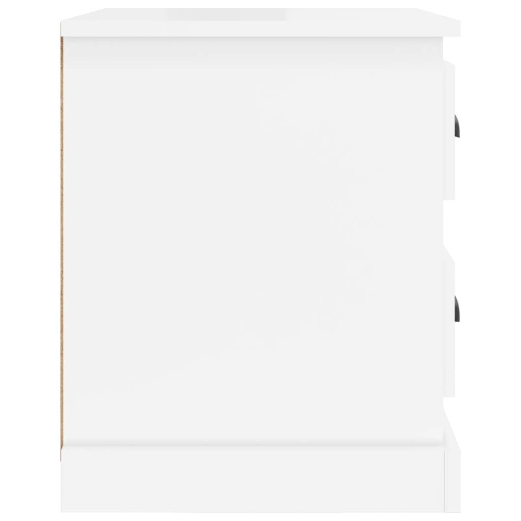 Comodini 2 pz Bianco Lucido 39x39x47,5 cm in Legno Multistrato - homemem39