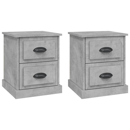 Comodini 2 pz Grigio Cemento 39x39x47,5 cm in Legno Multistrato - homemem39