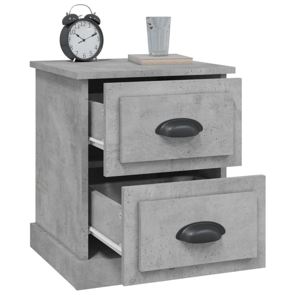 Comodini 2 pz Grigio Cemento 39x39x47,5 cm in Legno Multistrato - homemem39