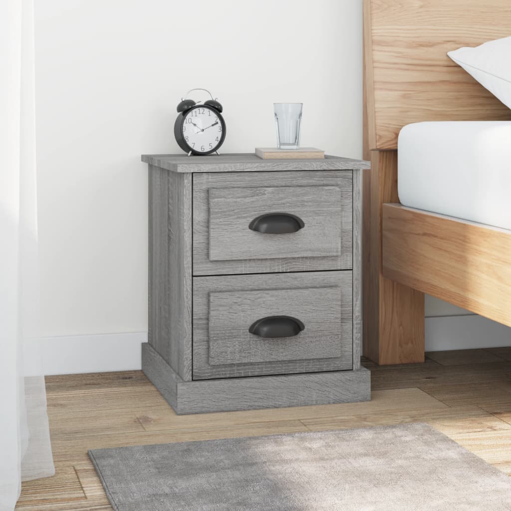 Comodino Grigio Sonoma 39x39x47,5 cm in Legno Multistrato - homemem39