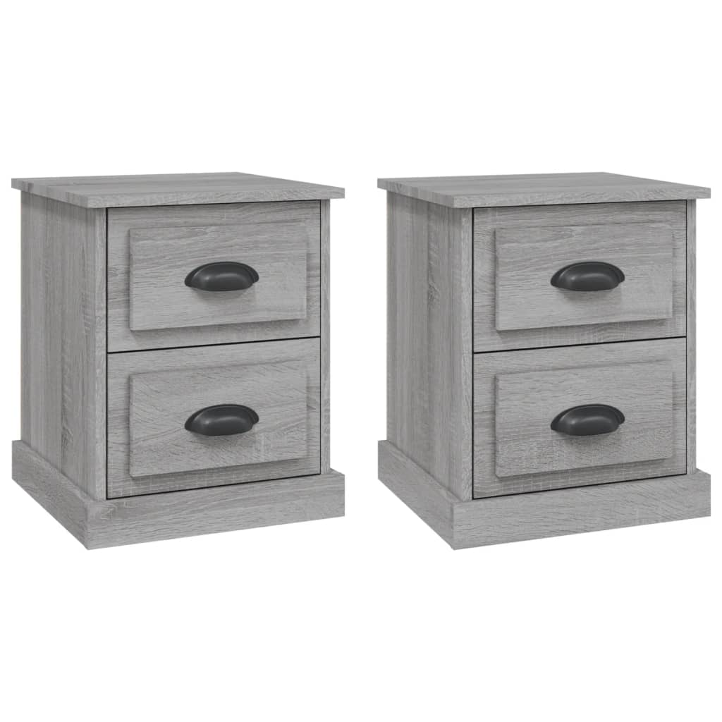 Comodini 2 pz Grigio Sonoma 39x39x47,5 cm in Legno Multistrato - homemem39