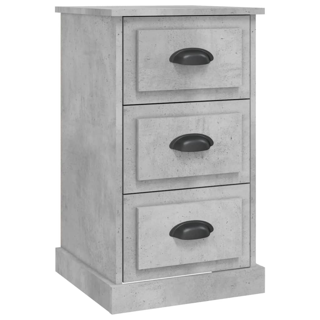 Comodino Grigio Cemento 39x39x67 cm in Legno Multistrato - homemem39