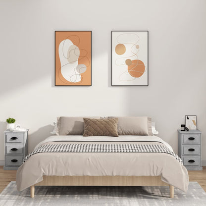Comodino Grigio Cemento 39x39x67 cm in Legno Multistrato - homemem39